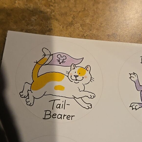 Frazzled Felines 1 Sheet of Cat Stickers Current  1988 Made in USA 5 Total vtg - Picture 5 of 16